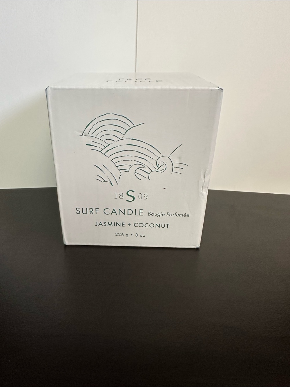 Free People Surf Candle - White with Green Accent